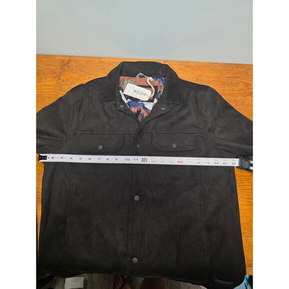 NWT Civil Society Faux Suede Jacket Large Black Fall Winter Buttons Warm Street - Picture 7 of 8